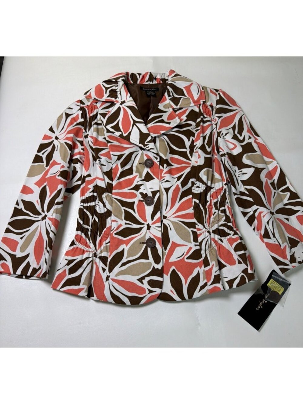 Susanny Taylor Womens Floral Button-Up Jacket Size S, NWT